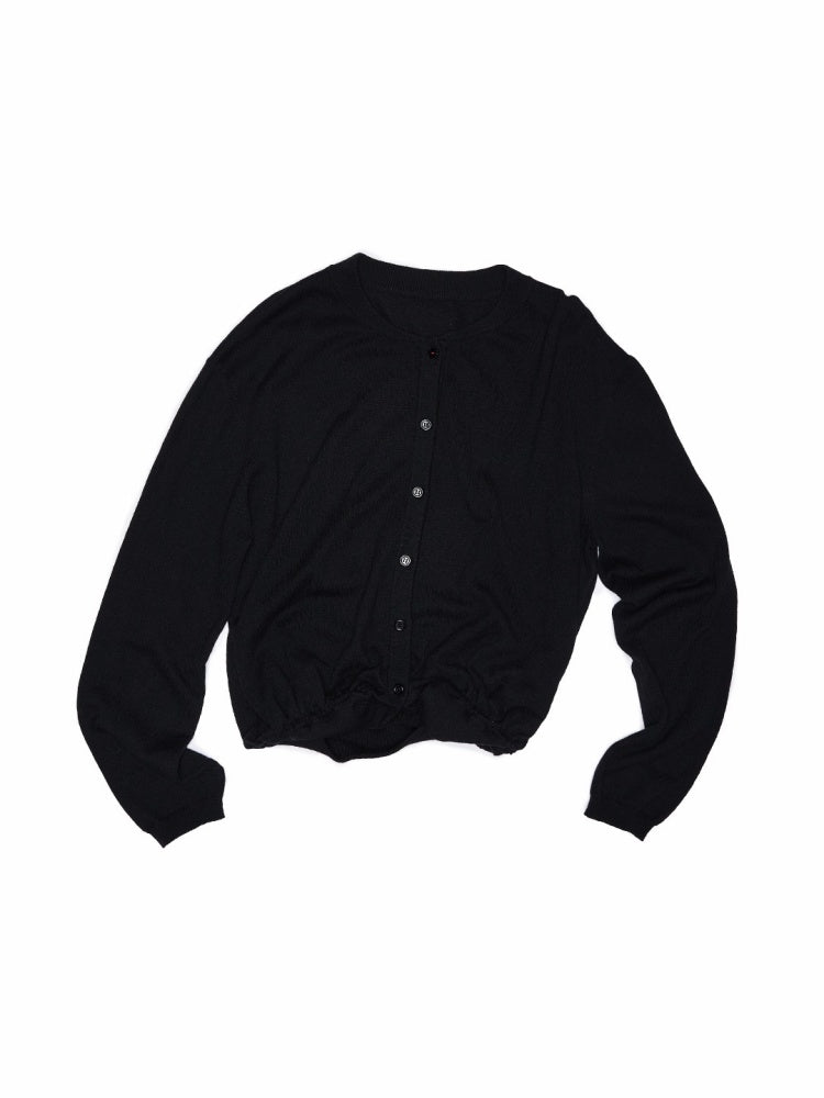 Henry Collar Bud Long Sleeve Wool Knitted Cardigan【s0000014252】