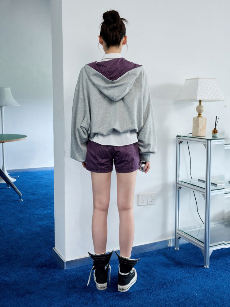 Five-Pointed Star Plaid Patchwork Flower Bud American Drawstring Casual Loose Hooded Sweatshirt【s0000014262】