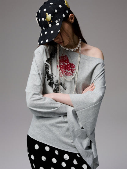 Badge Black & White Polka Dot Animal Print Baseball Cap【s0000014263】