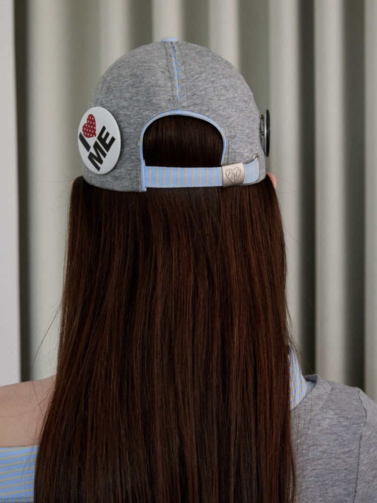 Personality Badge Contrast Check Patchwork Peaked Raw Edge Design Baseball Cap【s0000014264】