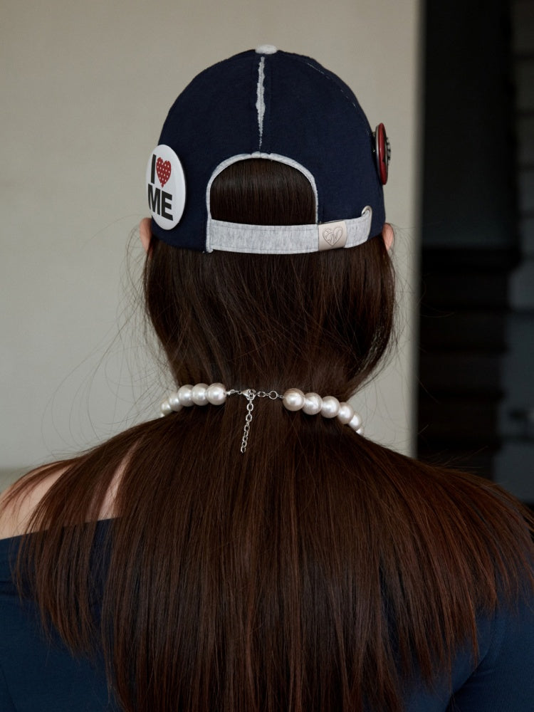 Personality Badge Contrast Check Patchwork Peaked Raw Edge Design Baseball Cap【s0000014264】