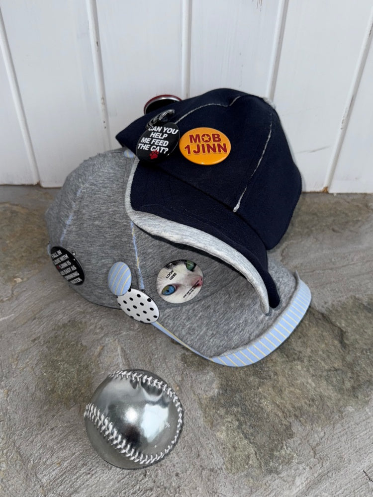 Personality Badge Contrast Check Patchwork Peaked Raw Edge Design Baseball Cap【s0000014264】