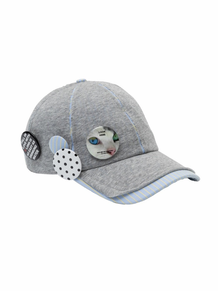 Personality Badge Contrast Check Patchwork Peaked Raw Edge Design Baseball Cap【s0000014264】