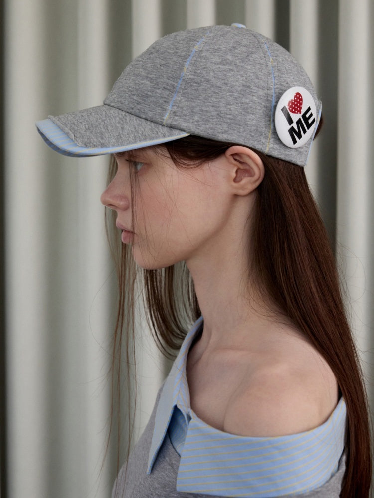 Personality Badge Contrast Check Patchwork Peaked Raw Edge Design Baseball Cap【s0000014264】