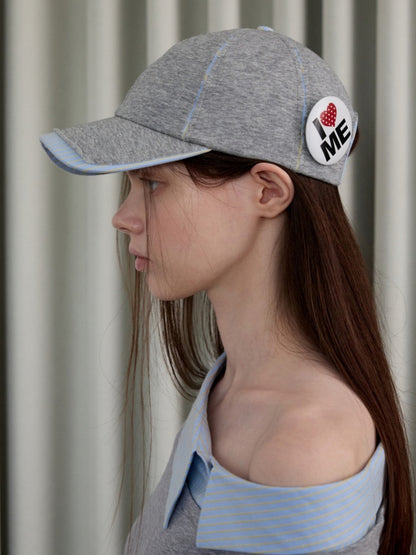 Personality Badge Contrast Check Patchwork Peaked Raw Edge Design Baseball Cap【s0000014264】