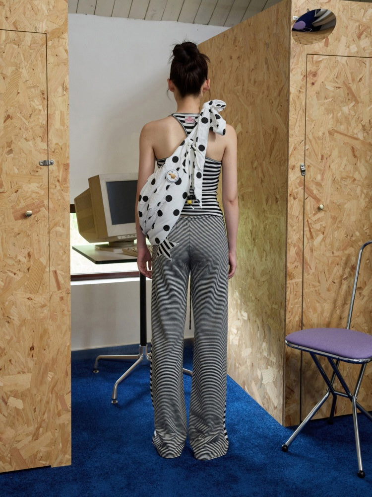 Polka Dot Pleated Drawstring Beaded Dumpling Casual Versatile One-Shoulder Crossbody Bag【s0000014265】