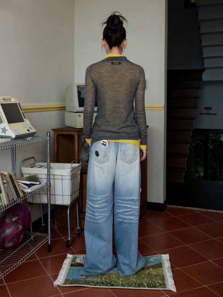 Mohair Ultra-Thin Basic Solid Color Knitted Slightly Transparent Lazy Slim Cardigan【s0000014266】