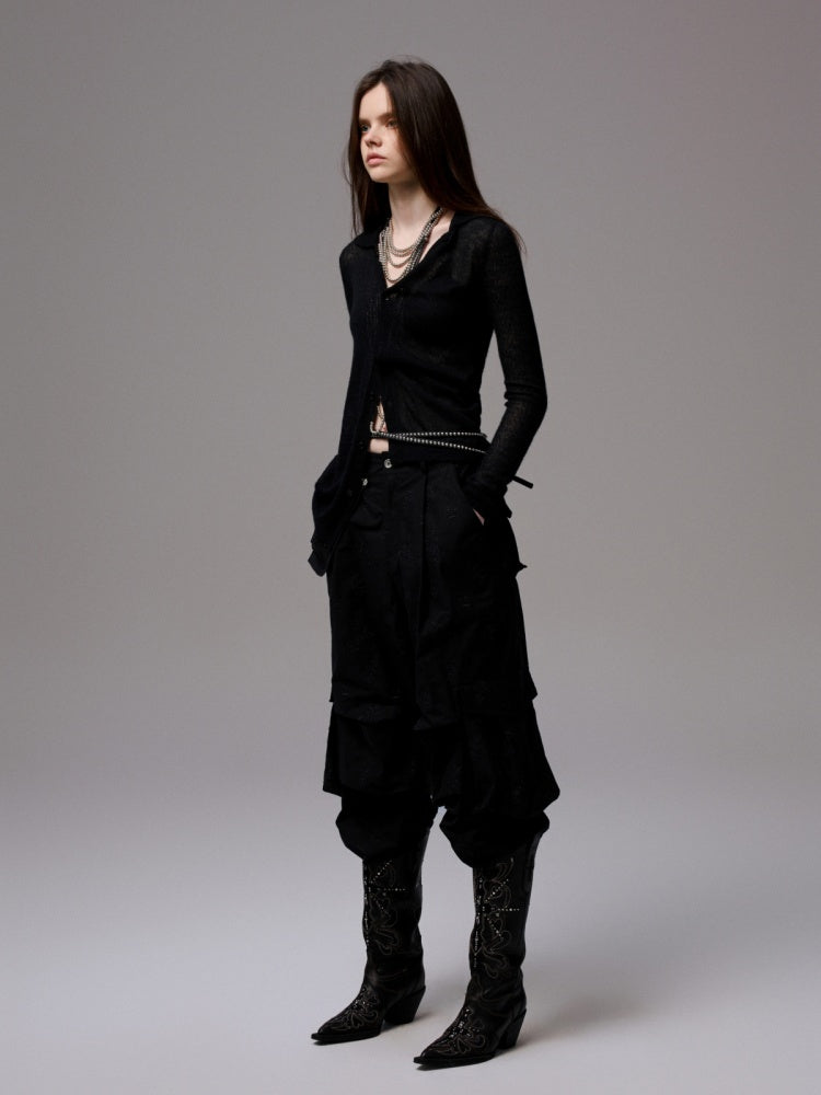 Mohair Ultra-Thin Basic Solid Color Knitted Slightly Transparent Lazy Slim Cardigan【s0000014266】