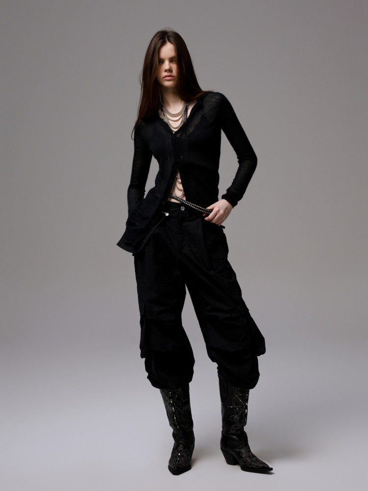 Mohair Ultra-Thin Basic Solid Color Knitted Slightly Transparent Lazy Slim Cardigan【s0000014266】