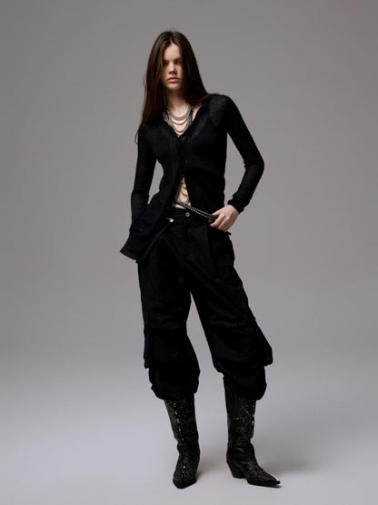 Mohair Ultra-Thin Basic Solid Color Knitted Slightly Transparent Lazy Slim Cardigan【s0000014266】