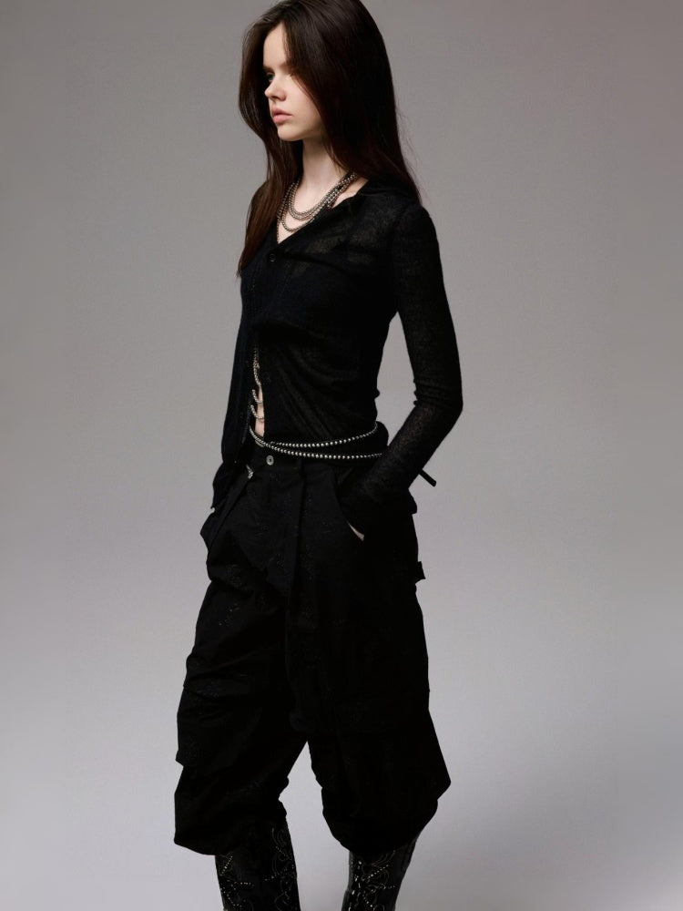 Mohair Ultra-Thin Basic Solid Color Knitted Slightly Transparent Lazy Slim Cardigan【s0000014266】