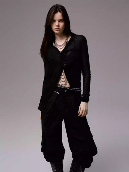 Mohair Ultra-Thin Basic Solid Color Knitted Slightly Transparent Lazy Slim Cardigan【s0000014266】