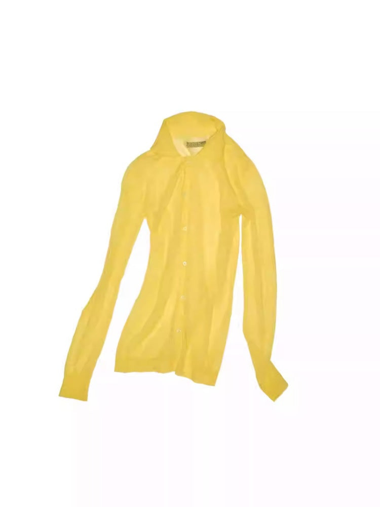 Mohair Ultra-Thin Basic Solid Color Knitted Slightly Transparent Lazy Slim Cardigan【s0000014266】