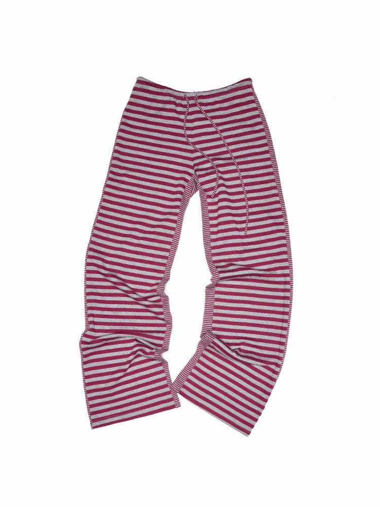 Double-Sided Striped Patchwork I-Line Vest Long Sleeve Knitted Cardigan Straight Trouser Set【s0000014267】