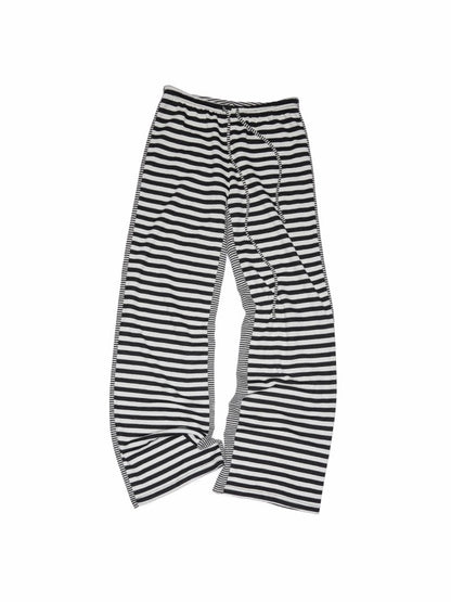 Double-Sided Striped Patchwork I-Line Vest Long Sleeve Knitted Cardigan Straight Trouser Set【s0000014267】