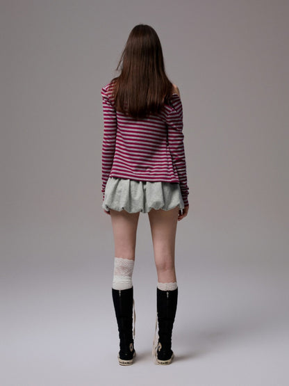 Double-Sided Striped Patchwork I-Line Vest Long Sleeve Knitted Cardigan Straight Trouser Set【s0000014267】