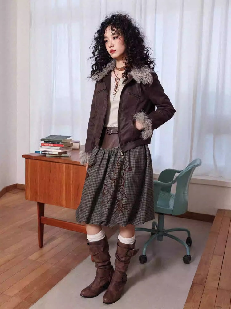 "Wild Gentleman" Casual Detachable Collar Distressed Leather Cropped Jacket【s0000014270】
