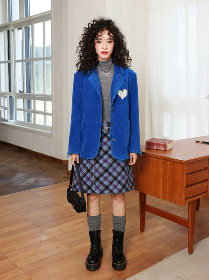 "Overture To The Night" Wool Tweed Plaid High-Waisted Hip A-Line Skirt【s0000014271】