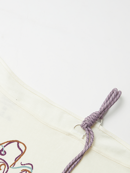 "Girl's Graffiti Manual" Loose Off-The-Shoulder Long Sleeve T-Shirt【s0000014272】