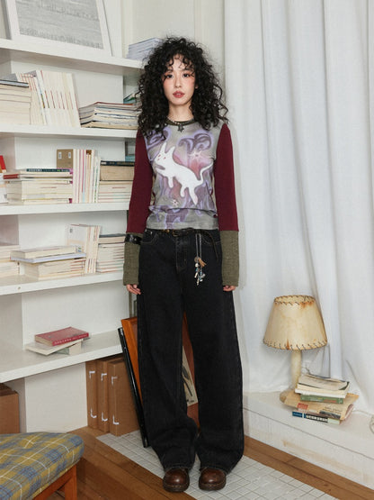 "Retro Ash" Commuter Loose Straight Jeans【s0000014275】