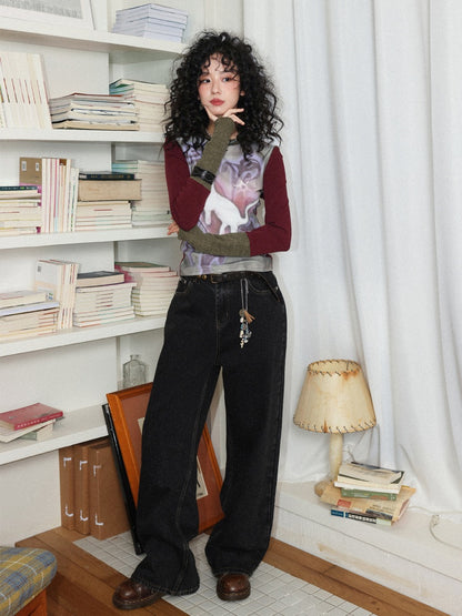 "Retro Ash" Commuter Loose Straight Jeans【s0000014275】