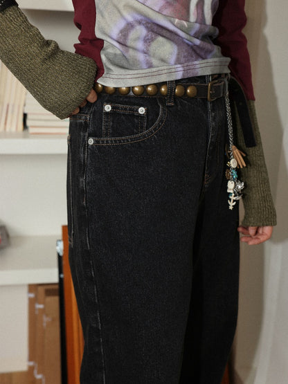 "Retro Ash" Commuter Loose Straight Jeans【s0000014275】