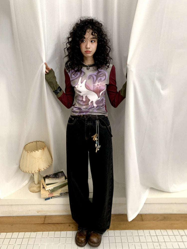 "Retro Ash" Commuter Loose Straight Jeans【s0000014275】