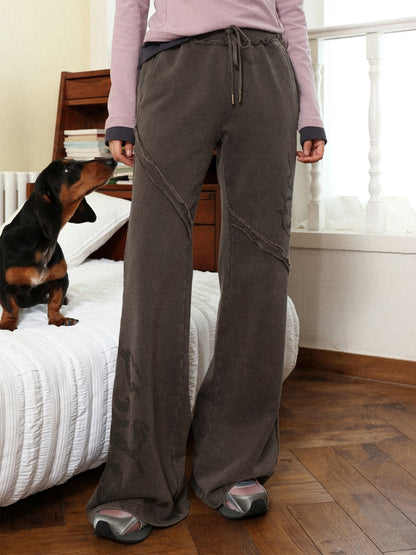 "Earth Traces" Retro Elastic Waist Knitted Flared Slacks【s0000014279】