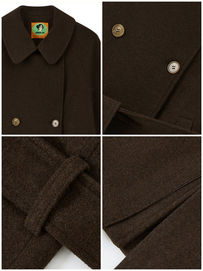 "Retro Roaming" Retro Casual Raglan Sleeve Mid-Length Wool Coat【s0000014282】