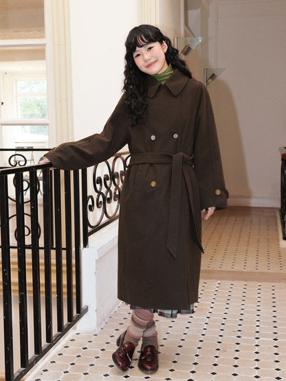 "Retro Roaming" Retro Casual Raglan Sleeve Mid-Length Wool Coat【s0000014282】