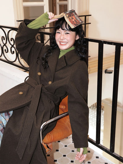 "Retro Roaming" Retro Casual Raglan Sleeve Mid-Length Wool Coat【s0000014282】
