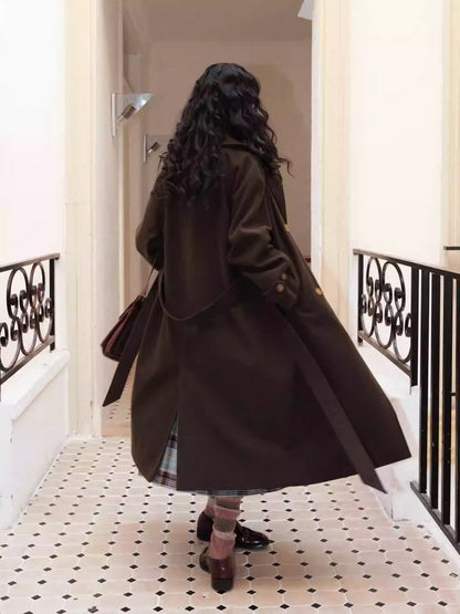 "Retro Roaming" Retro Casual Raglan Sleeve Mid-Length Wool Coat【s0000014282】