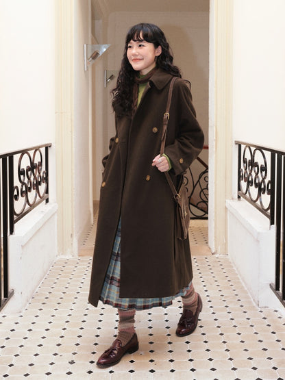 "Retro Roaming" Retro Casual Raglan Sleeve Mid-Length Wool Coat【s0000014282】