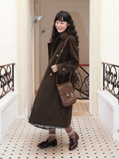 "Retro Roaming" Retro Casual Raglan Sleeve Mid-Length Wool Coat【s0000014282】