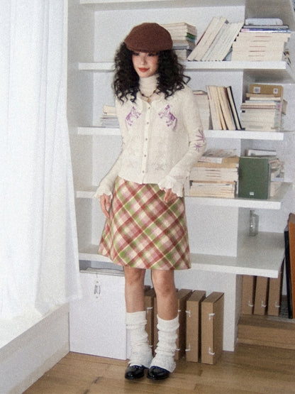 "Romantic Paradox" Retro Ruffle Collar Picked Hole Cardigan【s0000014283】