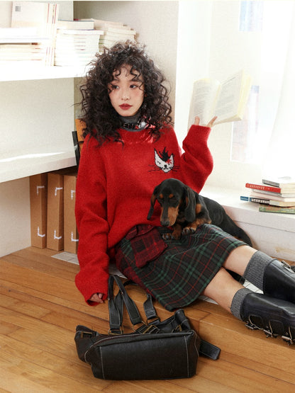"Dualism" Retro Casual Two-Sided Pleated Plaid Skirt【s0000014284】