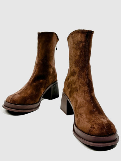 Thick Sole Slimming Fashion Boots Spice Girls Thick Heels Sweet Cool Y2k Vintage Short Martin Boots【s0000014289】