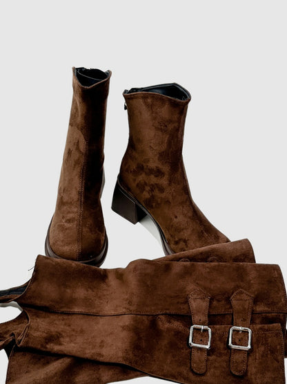 Thick Sole Slimming Fashion Boots Spice Girls Thick Heels Sweet Cool Y2k Vintage Short Martin Boots【s0000014289】