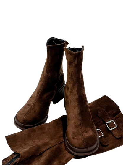 Thick Sole Slimming Fashion Boots Spice Girls Thick Heels Sweet Cool Y2k Vintage Short Martin Boots【s0000014289】