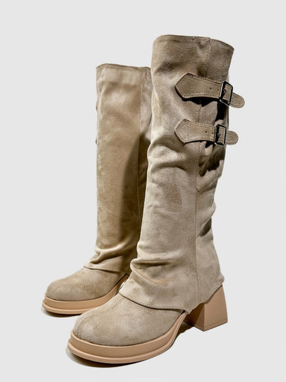 Thick Sole Slimming Fashion Boots Spice Girls Thick Heels Sweet Cool Y2k Vintage Short Martin Boots【s0000014289】