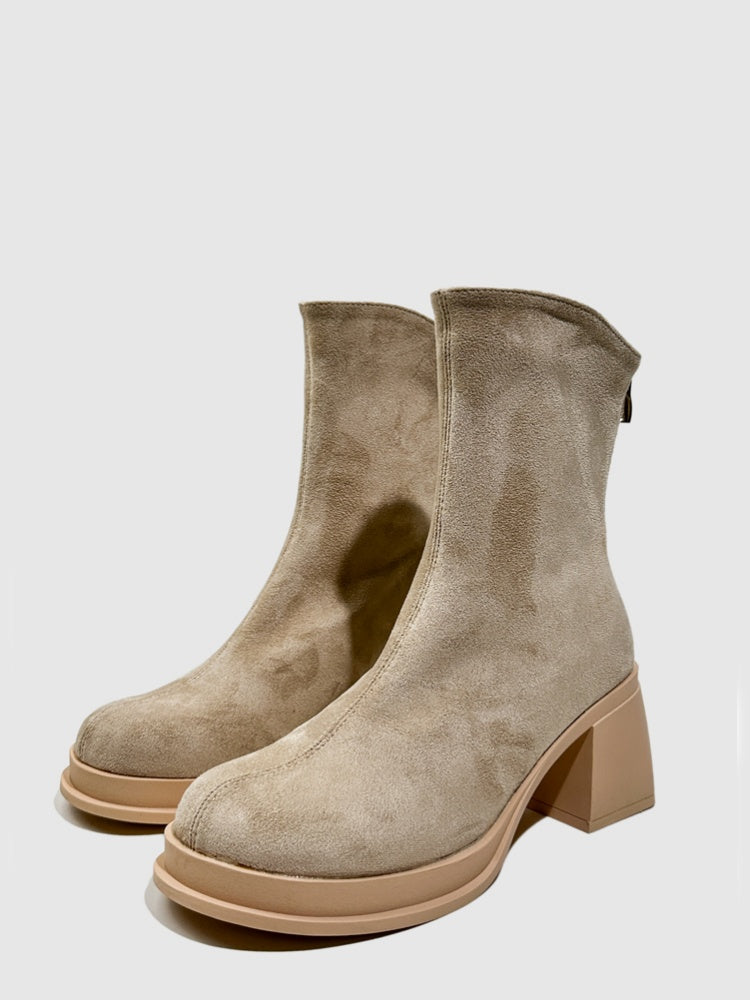 Thick Sole Slimming Fashion Boots Spice Girls Thick Heels Sweet Cool Y2k Vintage Short Martin Boots【s0000014289】