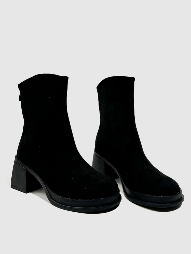 Thick Sole Slimming Fashion Boots Spice Girls Thick Heels Sweet Cool Y2k Vintage Short Martin Boots【s0000014289】