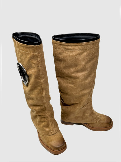 European & American Versatile Motorcycle Boots Female Hot Girl Catwalk Boots High Heels Slim Boots【s0000014290】