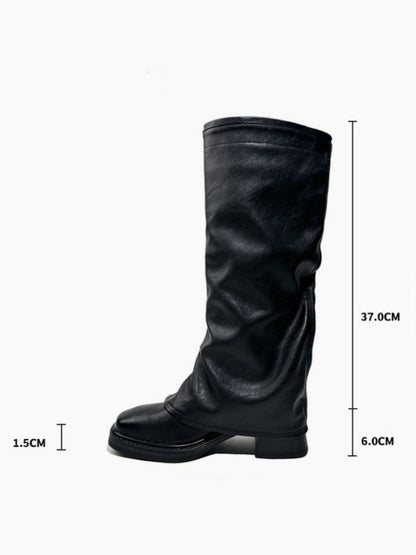 European & American Versatile Motorcycle Boots Female Hot Girl Catwalk Boots High Heels Slim Boots【s0000014290】