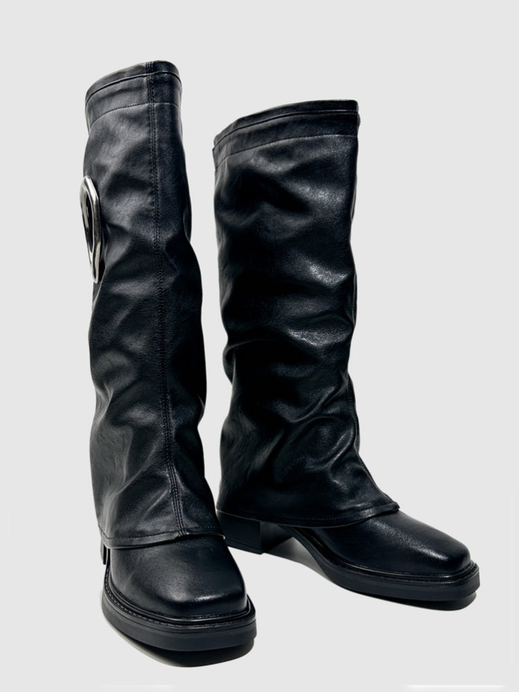 European & American Versatile Motorcycle Boots Female Hot Girl Catwalk Boots High Heels Slim Boots【s0000014290】