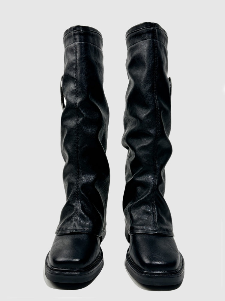 European & American Versatile Motorcycle Boots Female Hot Girl Catwalk Boots High Heels Slim Boots【s0000014290】