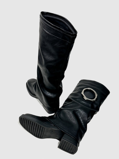 European & American Versatile Motorcycle Boots Female Hot Girl Catwalk Boots High Heels Slim Boots【s0000014290】