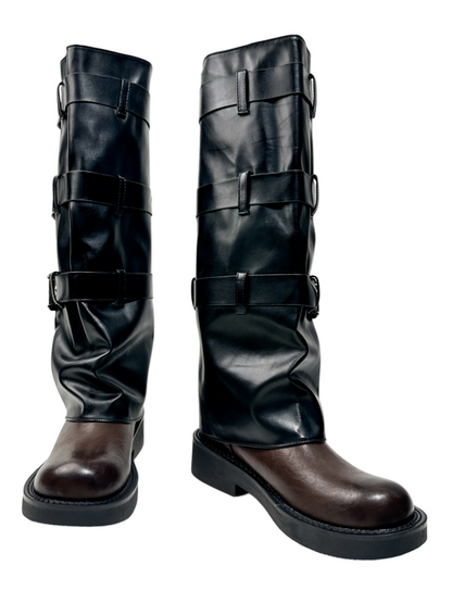Retro Polished Boots British Style Slimming Leg Length Martin Boots【s0000014292】
