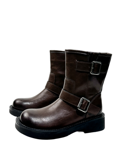 Retro Polished Boots British Style Slimming Leg Length Martin Boots【s0000014292】