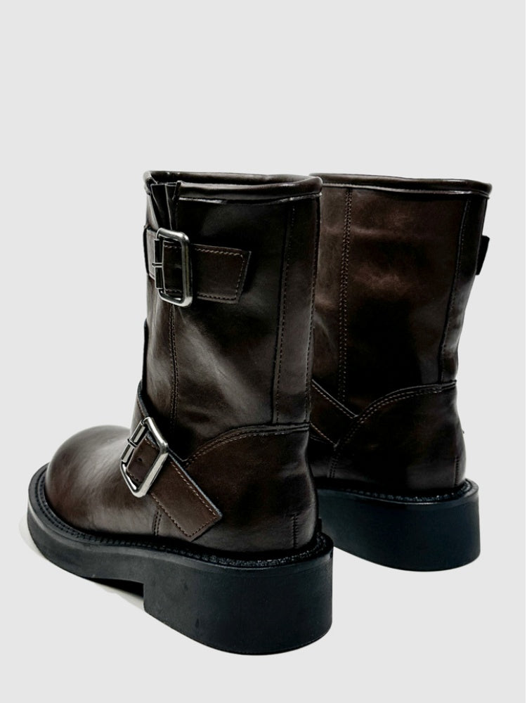 Retro Polished Boots British Style Slimming Leg Length Martin Boots【s0000014292】